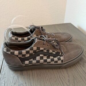 Vans Ward Low Top Grey Suede Checkerboard Flannel Sneakers Mens 11 500714